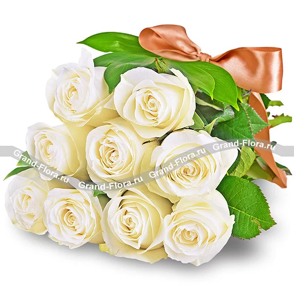 Букет белых роз (акционный букет, высота роз 40-50 см)